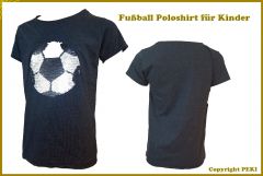 Fußball Poloshirt für Kinder Dunkelgrau