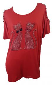 T-Shirt Siam Katzen Rot