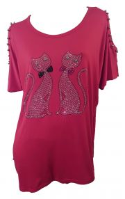 T-Shirt Siam Katzen Pink