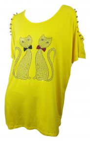 T-Shirt Siam Katzen Sonnengelb