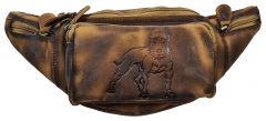 Echt Leder Gürteltasche Bauchtasche Hund