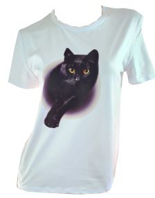 Tshirt Schwarze Katze 3D-Effekt