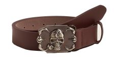 Gürtel Skull Totenkopf Braun