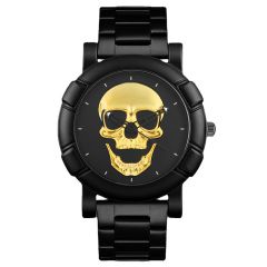 Armbanduhr Skull Totenkopf Gold