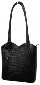 Echt Leder Designer Handtasche Krokodil Schwarz