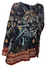 Tunika Shirt Bluse Leopard im Dschungel