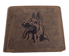 Echt Leder Geldbeutel Schäferhund Rustikal