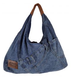 Große Shopper Beuteltasche Echte Jeans