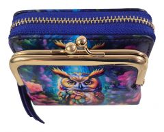 Damen Geldbeutel Kartenetui Kombination Eule