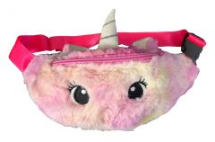 Kinder Gürteltasche Einhorn aus Plüsch - Crossover-Tasche Bauchtasche
