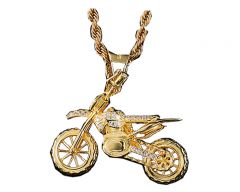 Halskette Motorrad Goldenes Bike - Edelstahl vergoldet
