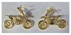 Ohrringe Motorrad Goldenes Bike - Edelstahl vergoldet