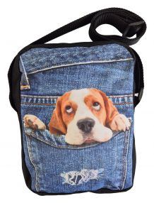 Crossbody Handtasche Jeans mit Labrador Hund 3D Druck