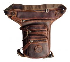 Echt Leder Beintasche für Motorradfahrer Elegant - Gürteltasche mit Beingurt