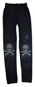 Leggings Skull Totenkopf Strass