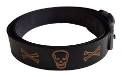 Echt Leder Gürtel Skull Totenkopf Schwarz