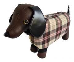 Designer Clutch Handtasche Dackel Hund Waldi Braun