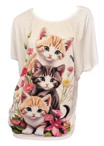 T-Shirt Süße Bunte Katzenfamilie