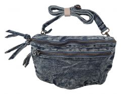 Designer Crossbody Tasche Echte Jeans Hellblau - Gürteltasche Bauchtasche