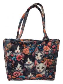 Shoppertasche Katzenfamilie - Strandtasche Totebag - perfekt für jede Katzenbesitzerin