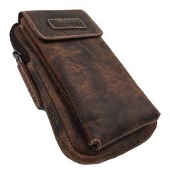Echt Leder Handy und Gürteltasche Kombination Rustikal