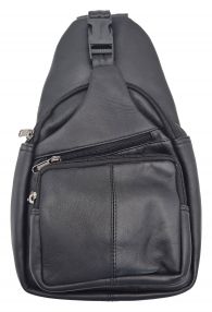 Echt Leder Slingbag Herren Schwarz - Schultertasche Crossbody