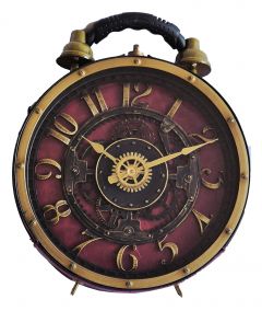Designer Handtasche mit echter Uhr Historisch in Weinrot
