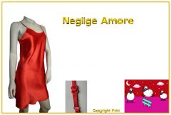 Neglige Satin Amore rot