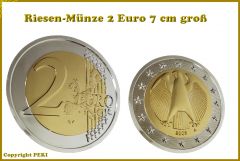 Riesenmünze 2 Euro für Münzentricks