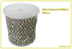 Strassband Crystal Silber SS16 4mm 10 Meter Rolle