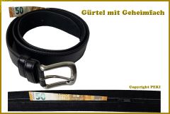 Gürtel mit Geheimfach Schwarz Topqualität