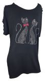 T-Shirt Siam Katzen Schwarz