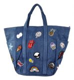 Designer Handtasche Jeans Sticker Dunkelblau