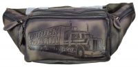 Echt Leder Gürteltasche Bauchtasche Fernfahrer Truck Mafia