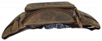 Echt Leder Motorradfahrer Gürteltasche Bauchtasche Bikers Club Bad Boyz Braun