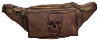 Echt Leder Gürteltasche Bauchtasche Skull Totenkopf Solo