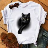 Tshirt Schwarze Katze 3D-Effekt