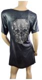 Tunika Kleid Lederoptik Skull Totenkopf