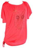 T-Shirt Eule Neon-Pink