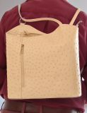 Echt Leder Designer Handtasche Strauss Creme