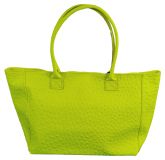 Echt Leder Designer Shopping Handtasche Strauss Neongelb