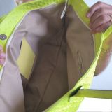 Echt Leder Designer Shopping Handtasche Strauss Neongelb