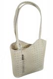 Echt Leder Designer Handtasche Krokodil Creme