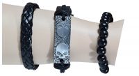 Armbanduhr Skull Totenkopf Set mit 3 Armbändern