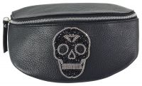 Echt Leder Gürteltasche Skull Totenkopf Kristall