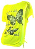 Tshirt Neongelb Schmetterling