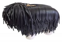 Designer Handtasche Wuschel Hund Schwarz