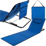 Strandliege Strandmatte mit Rückenlehne Kissen und Tragegurt