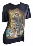 Raffiniertes Shirt Katzenfamilie - die Katzen leuchten in der Dunkelheit