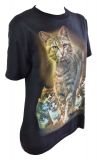 Raffiniertes Shirt Katzenfamilie - die Katzen leuchten in der Dunkelheit